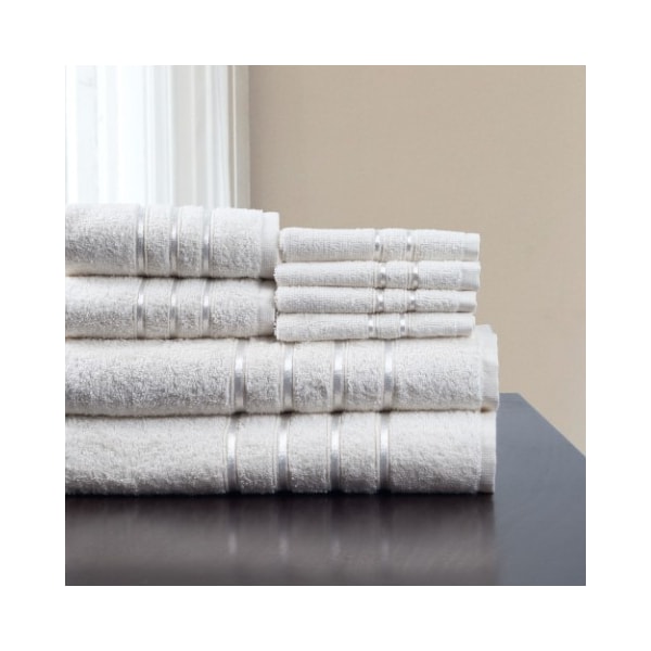 Hastings Home Hastings Home 8 Piece 100 Percent Cotton Plush Bath Towel Set - White 678455NZE - main